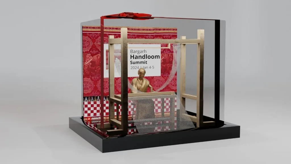 Stage set design — the loom installation, studio view (render)